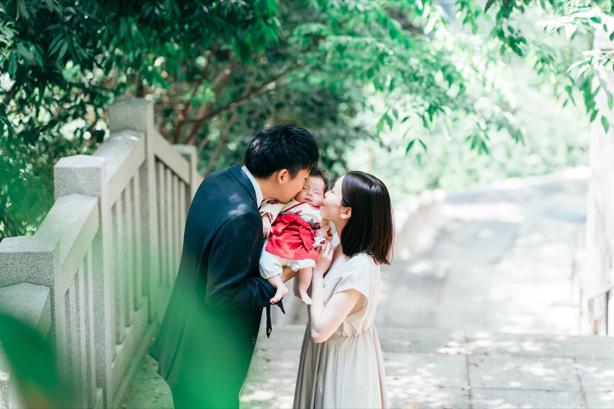 お宮参り 赤ちゃん キス