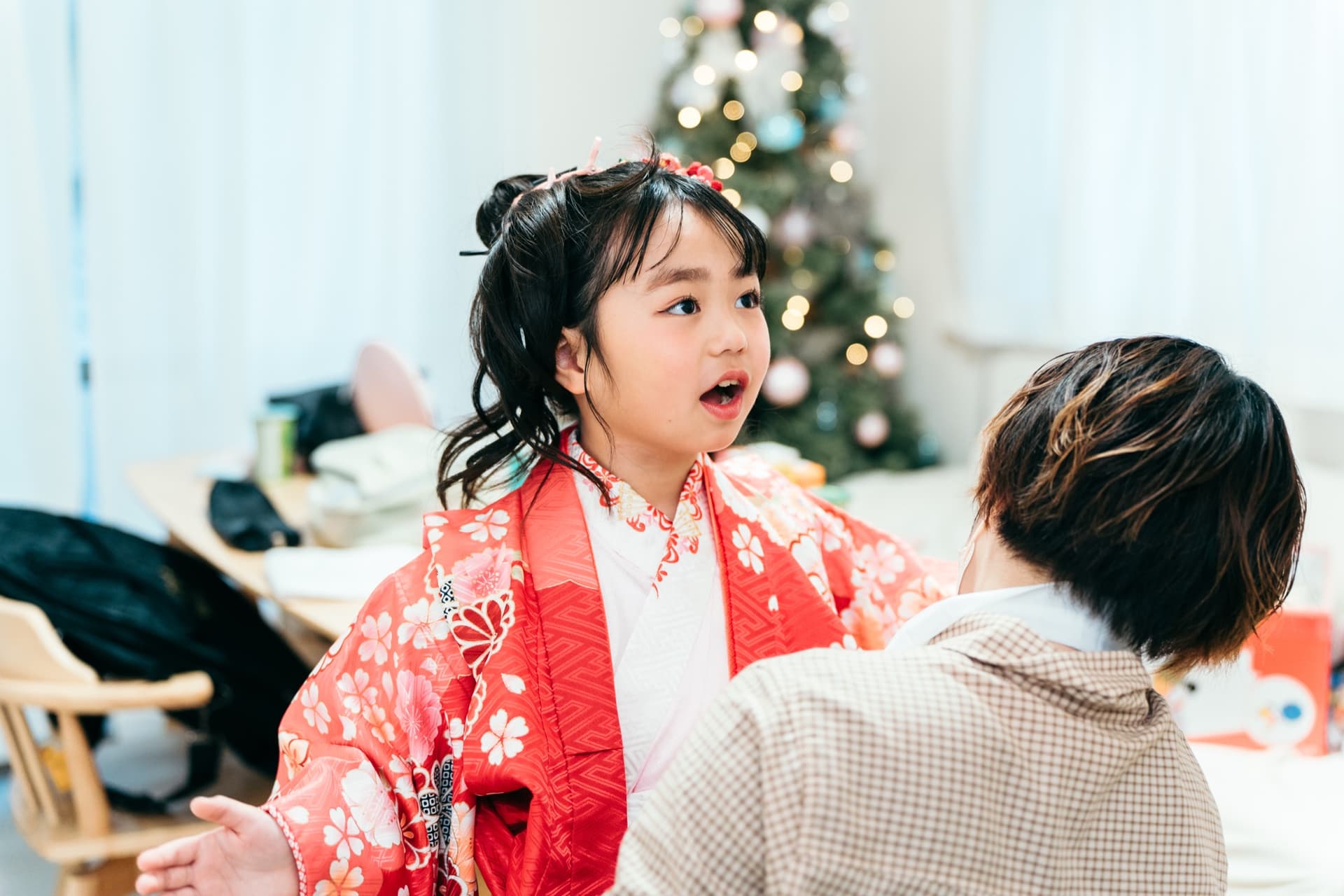 家族写真の撮影現場