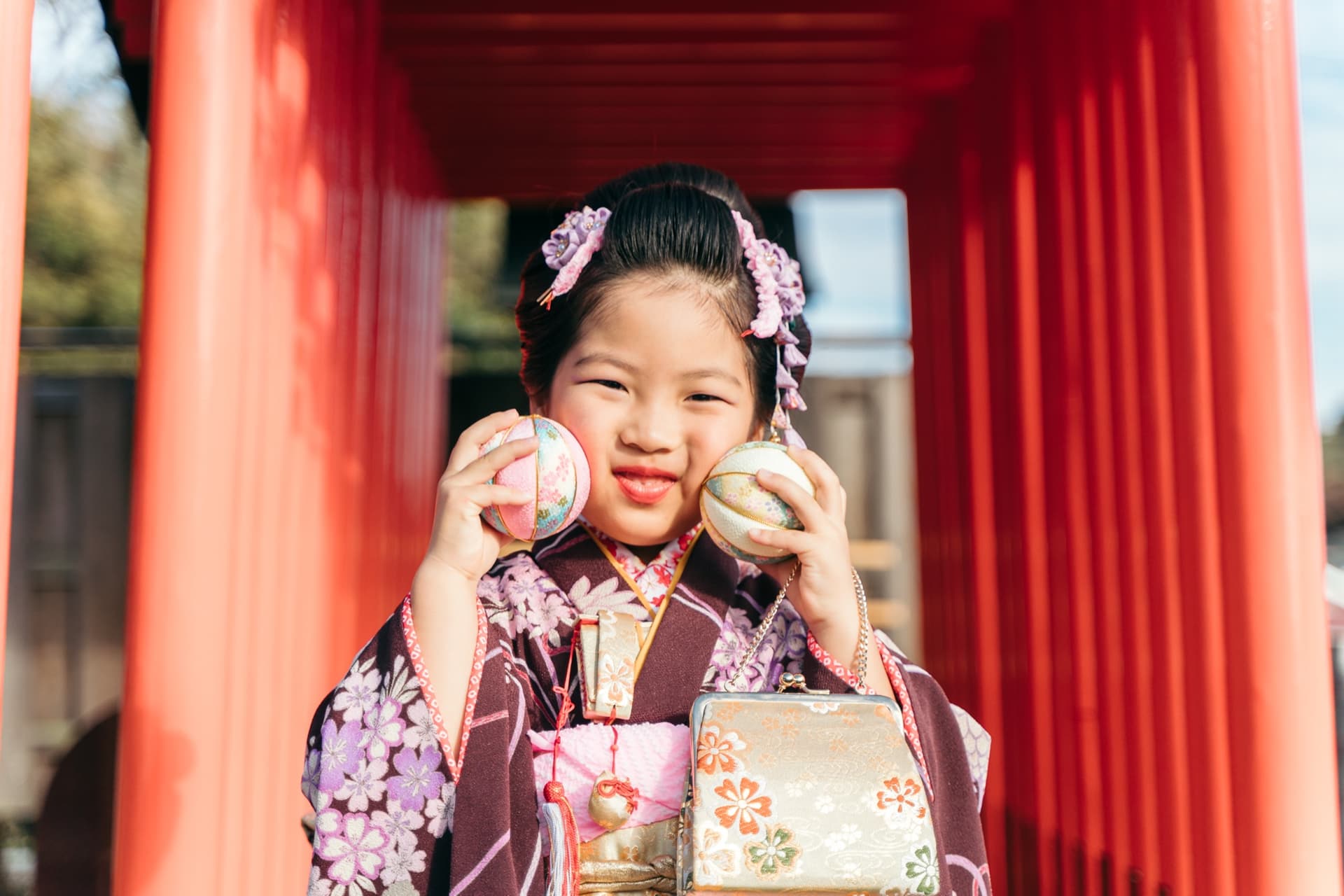 七五三撮影 着物の女の子